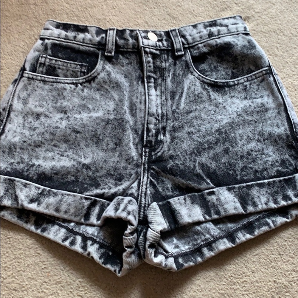 American apparel acid wash denim shorts